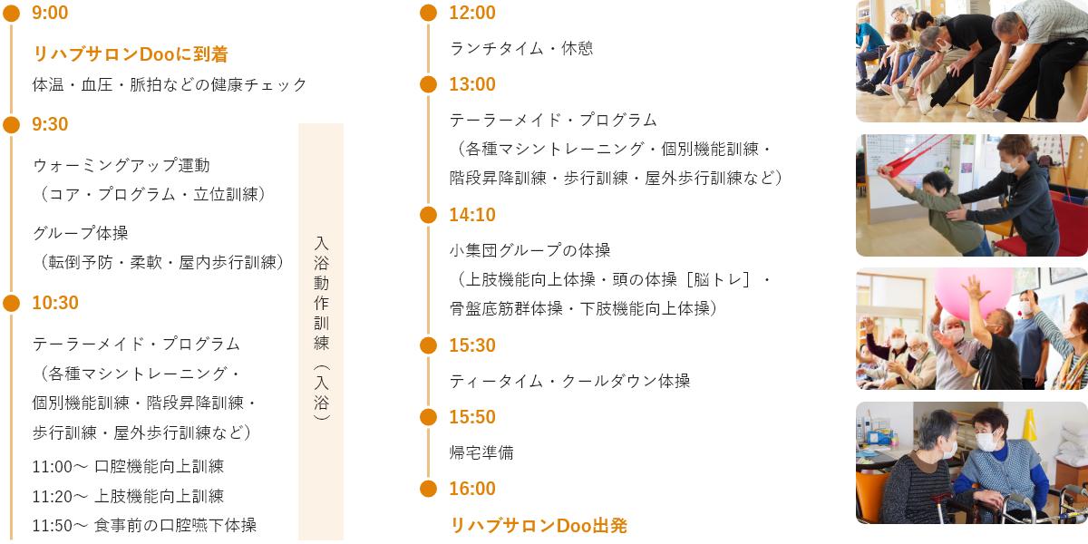 9:00～16:00までの1日の流れ